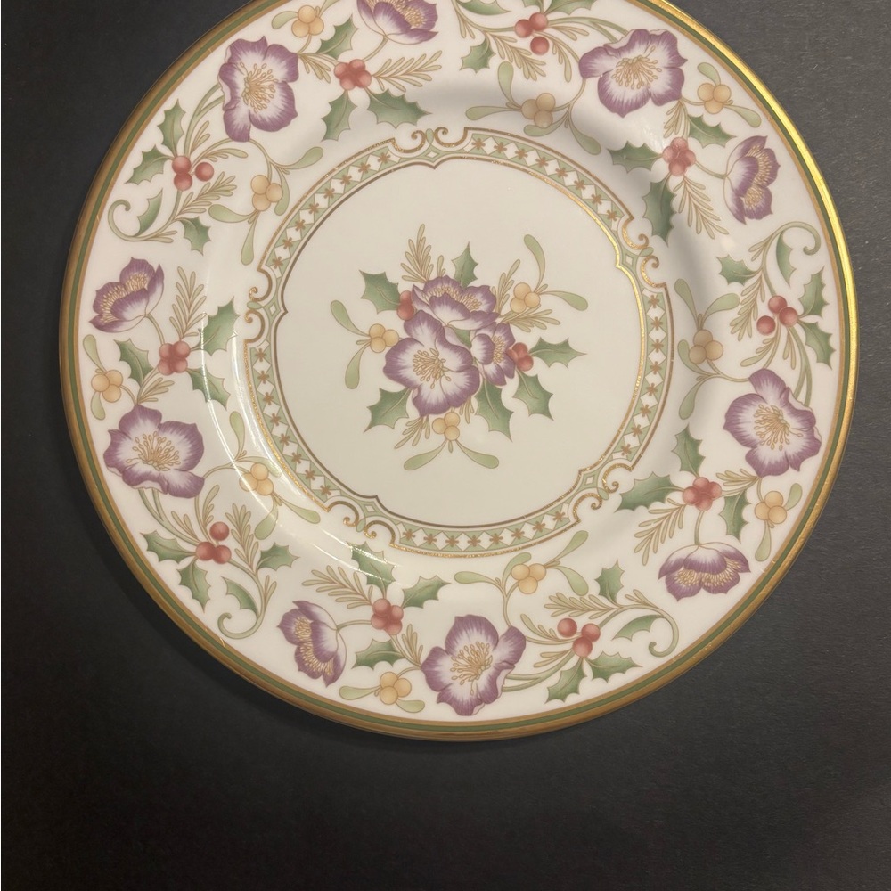 Royal Doulton Floral Plate with Gold Rim